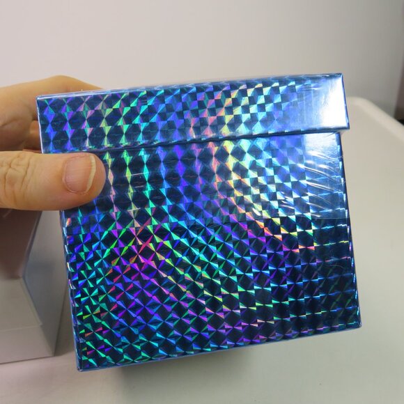 Metallic Silver Striped Gift Box Bow & (2) other Gift Boxes Holographic & white - Picture 10 of 14